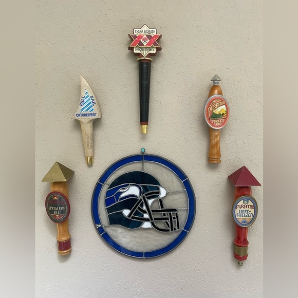 Vintage Seattle Seahawks Stain Glass Hanging - Picture 3 of 8